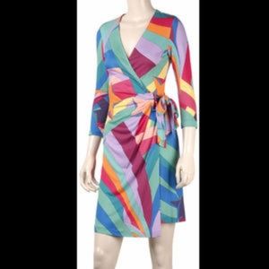 DVF Gladiator Wonder Woman Wrap Dress Sz 12